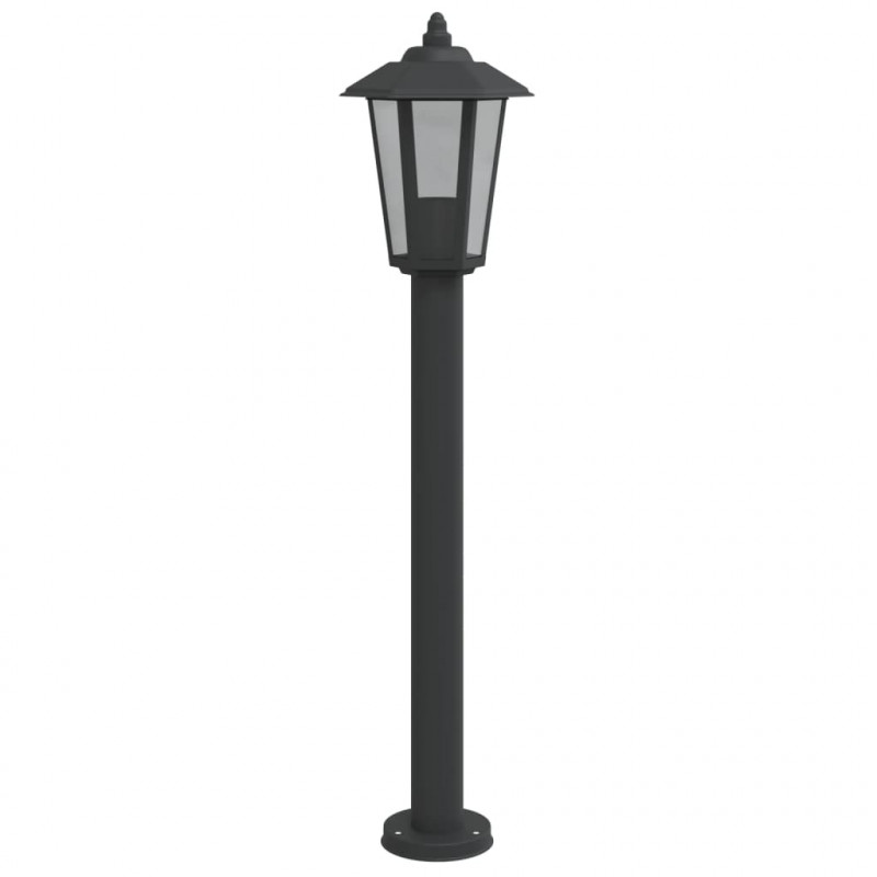 Lampa ogrodowa na słupku, czarna, 80 cm, stal nierdzewna