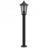 Lampa ogrodowa na słupku, czarna, 80 cm, stal nierdzewna