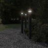 Zewnętrzna lampa stojąca z czujnikiem, czarna, 110 cm