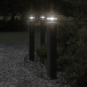 Zewnętrzna lampa stojąca z czujnikiem, czarna, 80 cm, aluminium