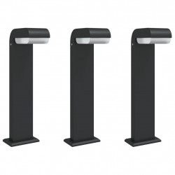 Zewnętrzne lampy stojące, 3 szt., czarne, 50 cm, aluminium