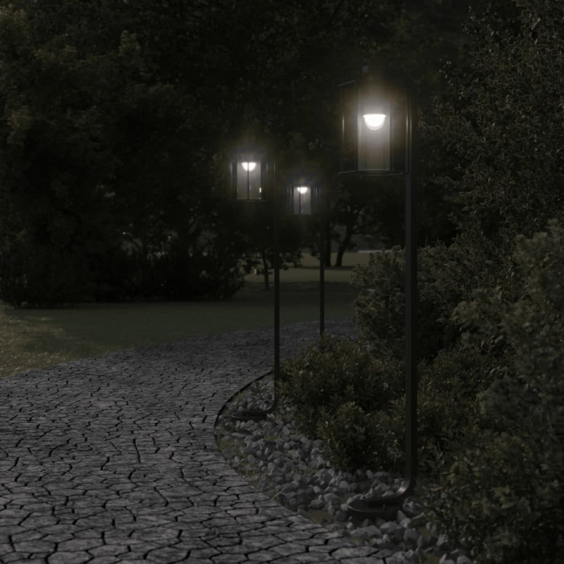 Lampa ogrodowa stojąca, czarna, 100 cm, stal nierdzewna