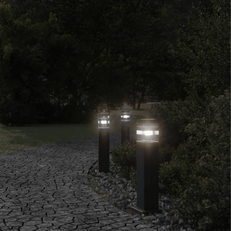 Zewnętrzna lampa stojąca, czarna, 50 cm, aluminium