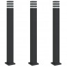 Zewnętrzne lampy stojące, 3 szt., czarne, 110 cm, aluminium
