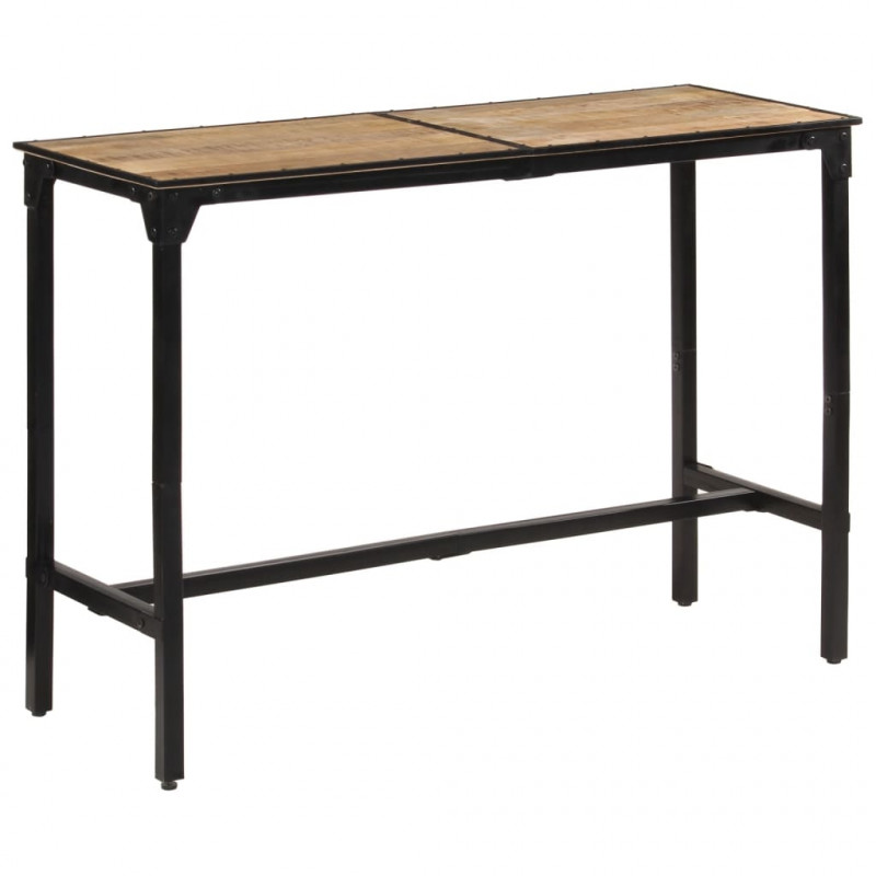 Stolik barowy, 150x55x107 cm, surowe lite drewno mango