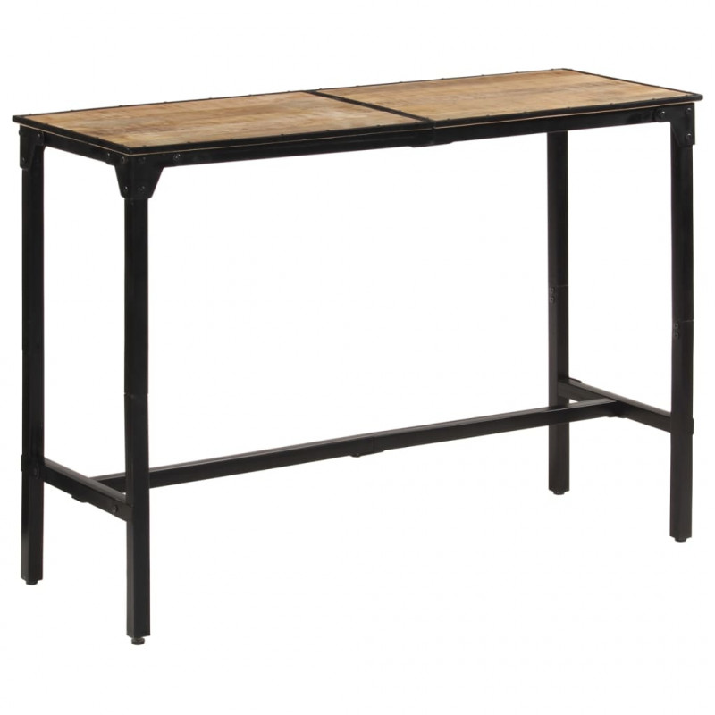 Stolik barowy, 150x55x107 cm, surowe lite drewno mango