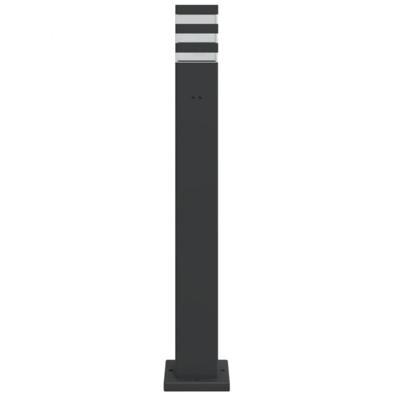 Zewnętrzne lampy stojące, z gniazdkami, 3 szt., czarne, 80 cm