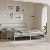 Metalowa rama łóżka z wezgłowiem, biała, 193x203 cm
