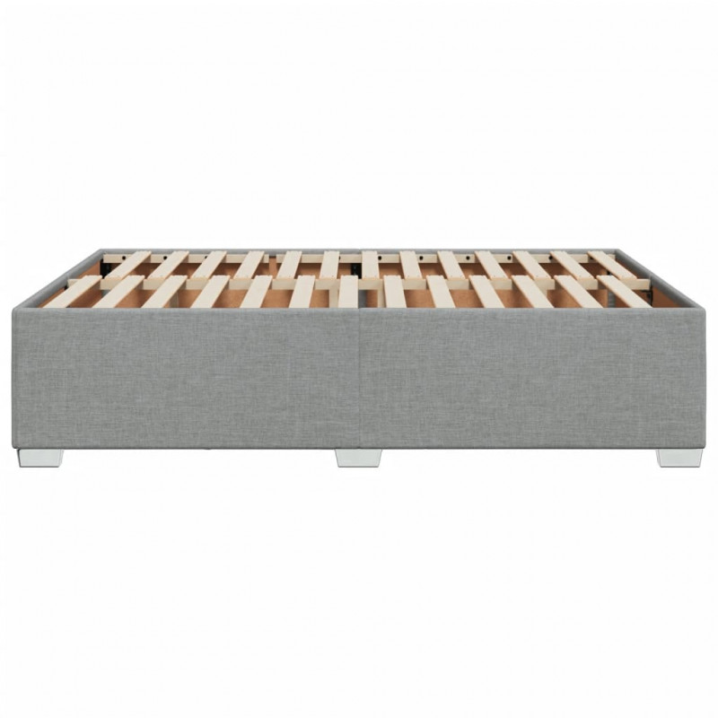 Rama łóżka bez materaca, jasnoszara, 140x200 cm, obita tkaniną