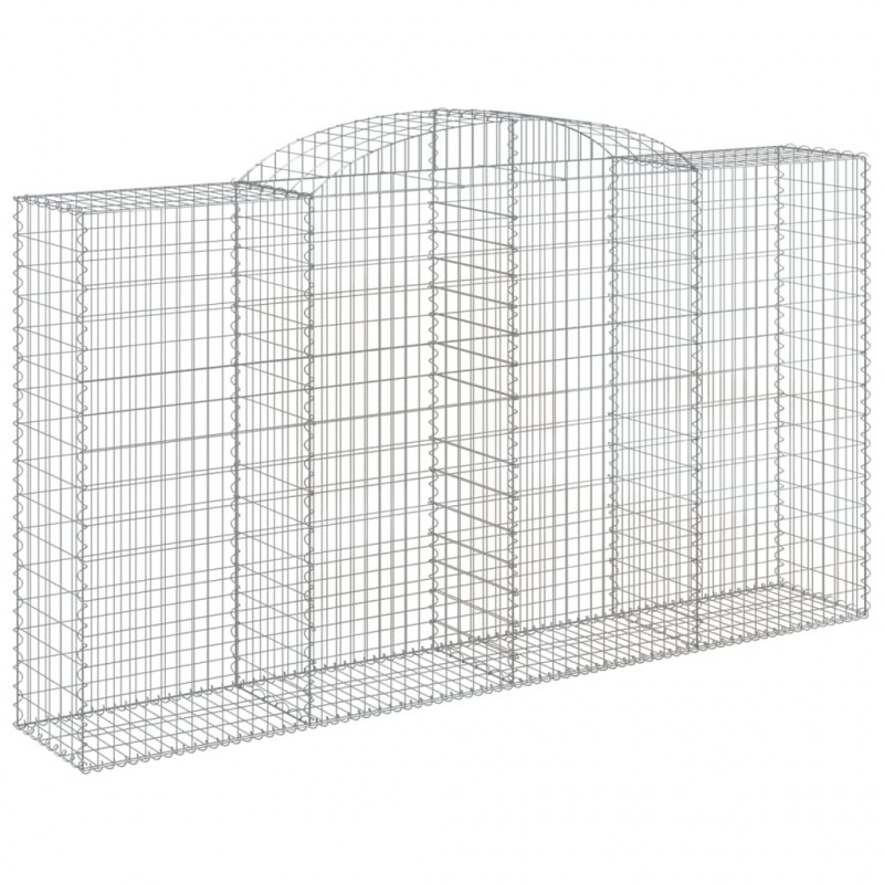 Kosze gabionowe z łukiem, 3 szt., 300x50x160/180 cm, żelazo
