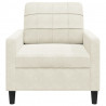 Fotel, kremowy, 60 cm, obity aksamitem