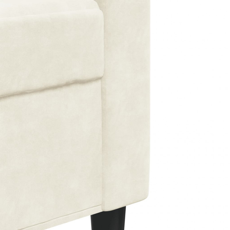 Fotel, kremowy, 60 cm, obity aksamitem