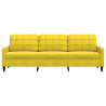Sofa 3-osobowa, żółty, 210 cm, tapicerowana aksamitem