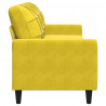 Sofa 3-osobowa, żółty, 210 cm, tapicerowana aksamitem