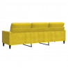 Sofa 3-osobowa, żółty, 210 cm, tapicerowana aksamitem