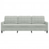 Sofa 3-osobowa, jasnoszary, 210 cm, obita aksamitem