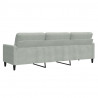 Sofa 3-osobowa, jasnoszary, 210 cm, obita aksamitem