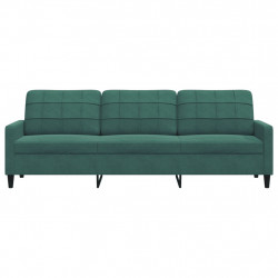 Sofa 3-osobowa, ciemnozielony, 210 cm, obita aksamitem
