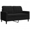 Sofa 2-osobowa, czarna, 120 cm, tapicerowana aksamitem