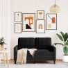 Sofa 2-osobowa, czarna, 120 cm, tapicerowana aksamitem