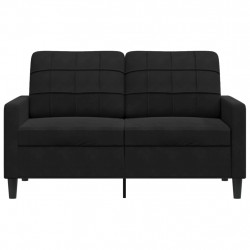 Sofa 2-osobowa, czarna, 120 cm, tapicerowana aksamitem