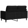 Sofa 2-osobowa, czarna, 120 cm, tapicerowana aksamitem