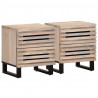 Szafki nocne, 2 szt., 40x34x46 cm, bielone drewno mango