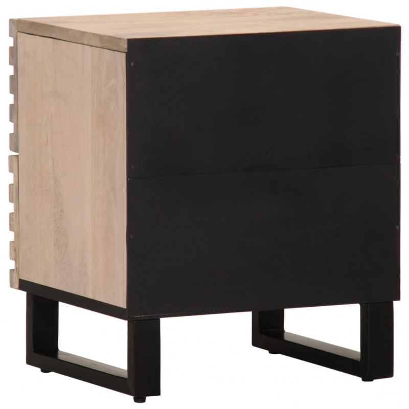 Szafki nocne, 2 szt., 40x34x46 cm, bielone drewno mango