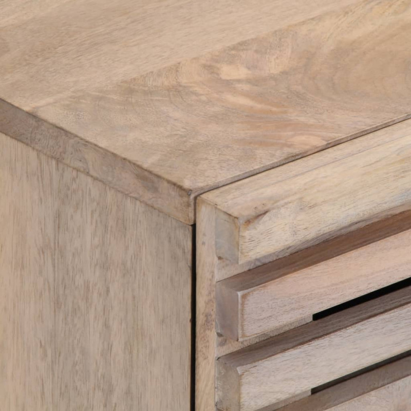 Szafki nocne, 2 szt., 40x34x46 cm, bielone drewno mango