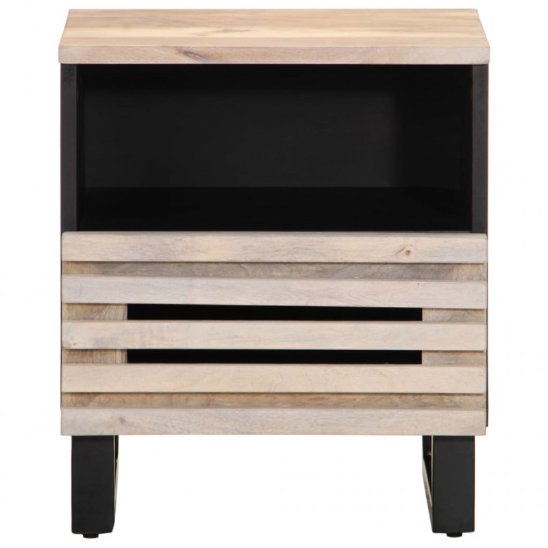 Szafki nocne, 2 szt., 40x34x46 cm, bielone drewno mango