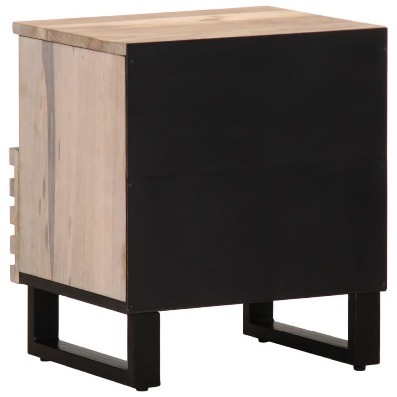 Szafki nocne, 2 szt., 40x34x46 cm, bielone drewno mango
