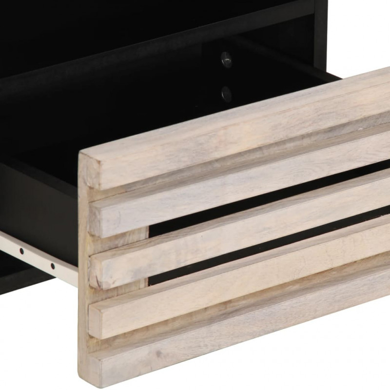Szafki nocne, 2 szt., 40x34x46 cm, bielone drewno mango