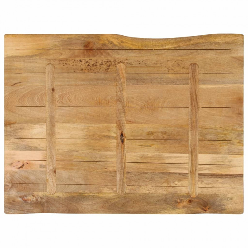 Blat stołu, 110x80x2,5 cm, naturalna krawędź, lite drewno mango