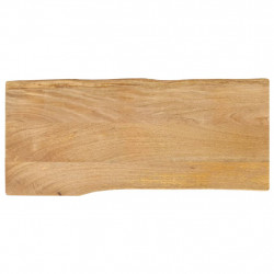 Blat stołu, 90x40x3,8 cm, naturalna krawędź, lite drewno mango