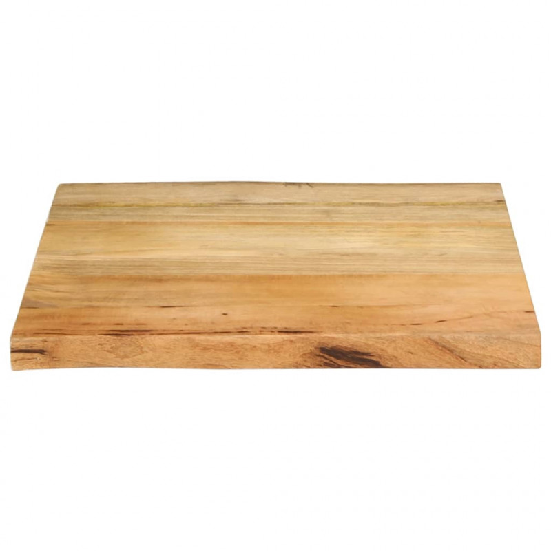 Blat stołu, 60x60x3,8 cm, naturalna krawędź, lite drewno mango