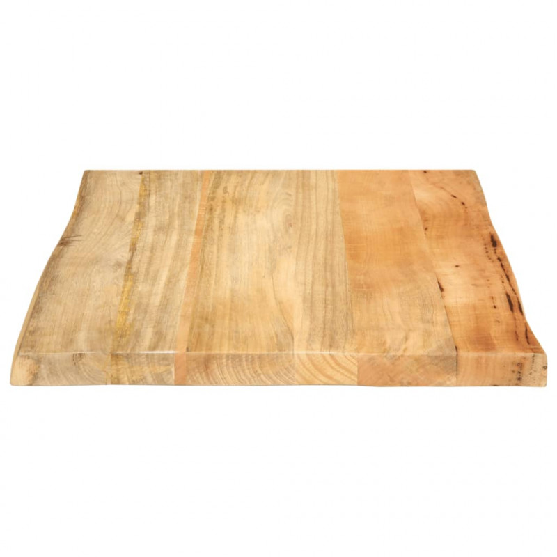 Blat stołu, 60x60x3,8 cm, naturalna krawędź, lite drewno mango
