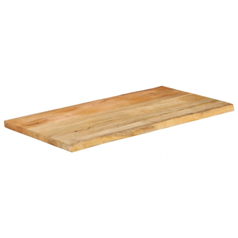 Blat stołu, 120x60x3,8 cm, naturalna krawędź, lite drewno mango