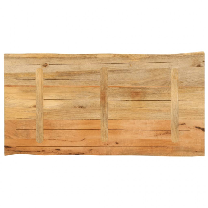 Blat stołu, 120x60x3,8 cm, naturalna krawędź, lite drewno mango
