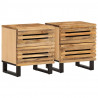 Szafki nocne, 2 szt., 40x34x46 cm, lite surowe drewno mango