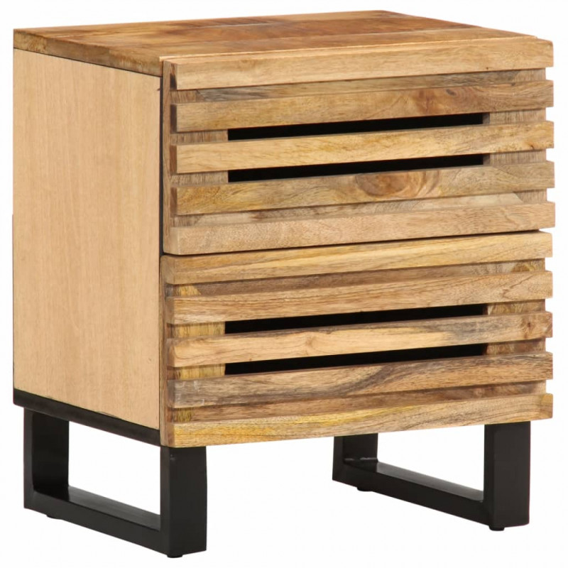 Szafki nocne, 2 szt., 40x34x46 cm, lite surowe drewno mango