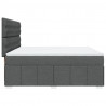Łóżko kontynentalne z materacem, ciemnoszara tkanina 180x200 cm