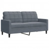 Sofa 2-osobowa, ciemnoszary, 140 cm, tapicerowana aksamitem