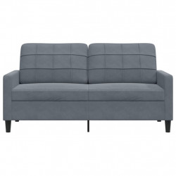 Sofa 2-osobowa, ciemnoszary, 140 cm, tapicerowana aksamitem