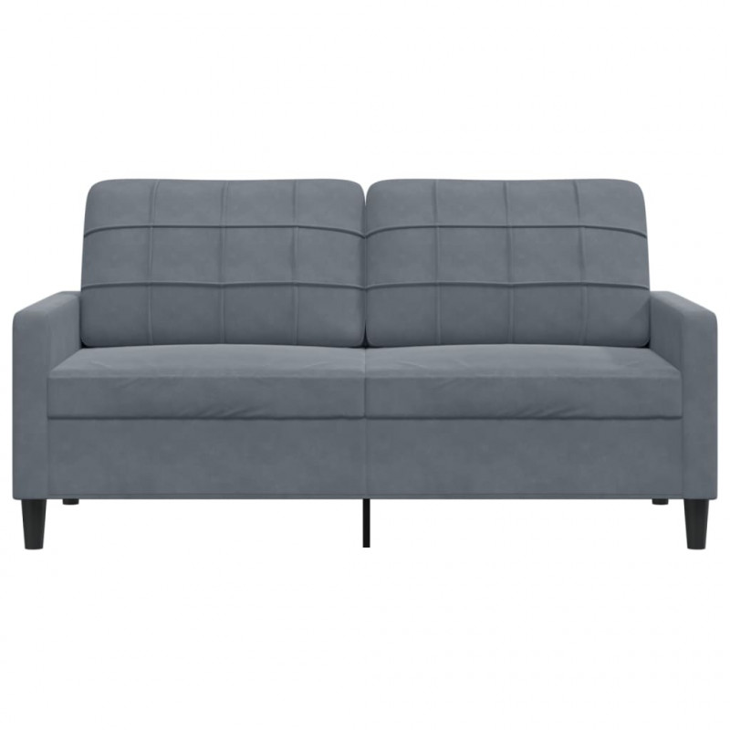 Sofa 2-osobowa, ciemnoszary, 140 cm, tapicerowana aksamitem