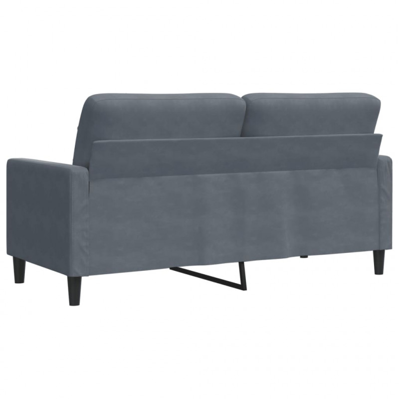 Sofa 2-osobowa, ciemnoszary, 140 cm, tapicerowana aksamitem