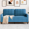 Sofa 2-osobowa, niebieski, 140 cm, tapicerowana aksamitem