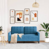 Sofa 2-osobowa, niebieski, 140 cm, tapicerowana aksamitem