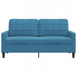 Sofa 2-osobowa, niebieski, 140 cm, tapicerowana aksamitem