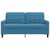 Sofa 2-osobowa, niebieski, 140 cm, tapicerowana aksamitem