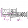 Metalowa rama łóżka z wezgłowiem i zanóżkiem, czarna, 183x213cm